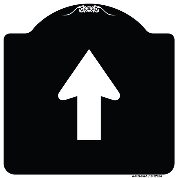 Signmission Straight Thru Straight Thru Symbol Heavy-Gauge Aluminum Architectural Sign, 18" x 18", BW-1818-22834 A-DES-BW-1818-22834 - main